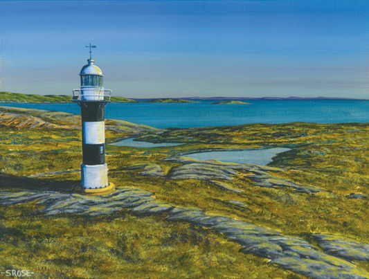 Double Island Lighthouse, Labrador (acrylic painting)