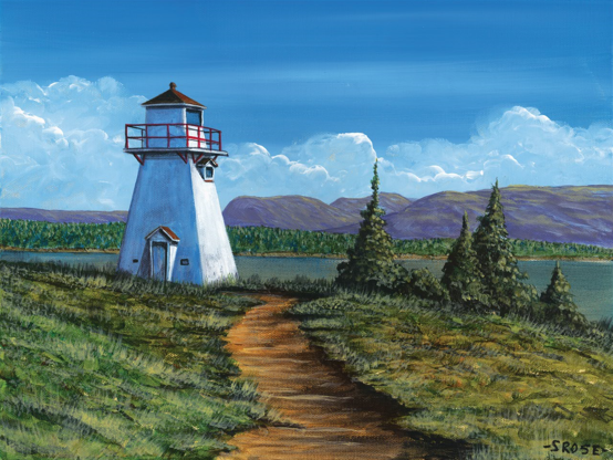 Woody Point Lighthouse, Newfoundland (acrylic painting)