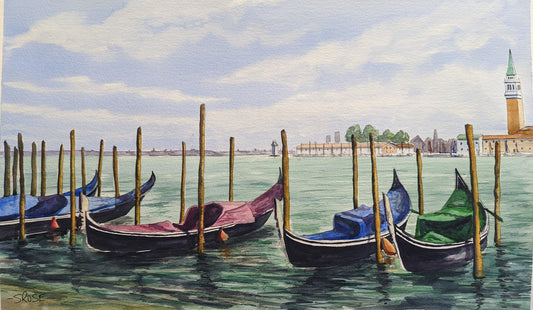 Venice Gondolas (original watercolor painting)